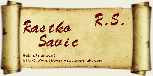 Rastko Savić vizit kartica